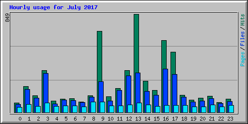 Hourly usage for July 2017