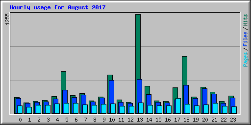 Hourly usage for August 2017